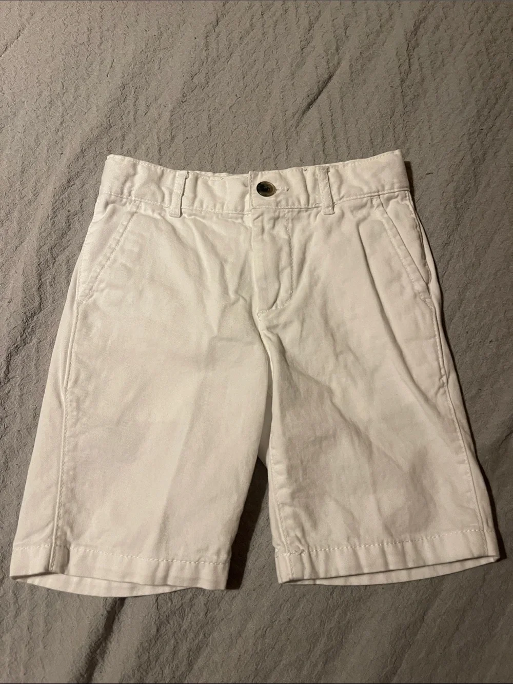 Boys Sz 6 White Flat Front Chino Shorts